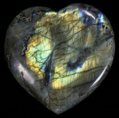 Flashy Polished Labradorite Heart #58846
